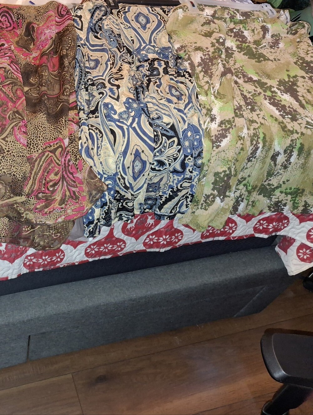 Set of Three Printed Lightweight Scarves - Pink, Blue, Green